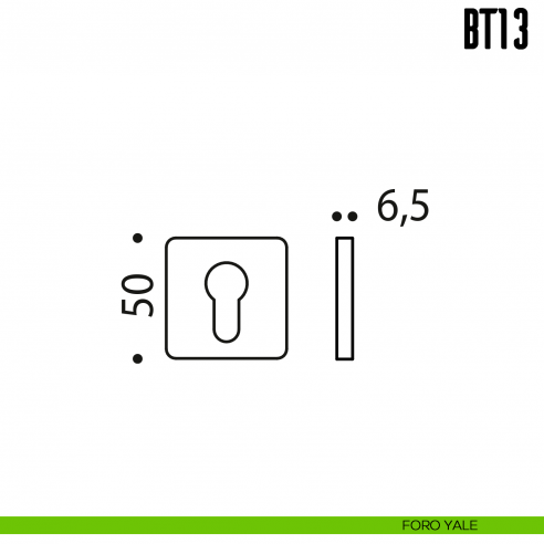 Bocchetta quadrata bassa per porta Colombo Design BT 13 foro yale