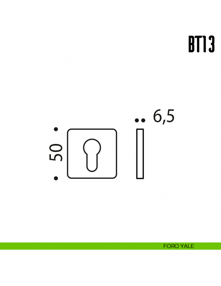 Bocchetta quadrata bassa per porta Colombo Design BT 13 foro yale