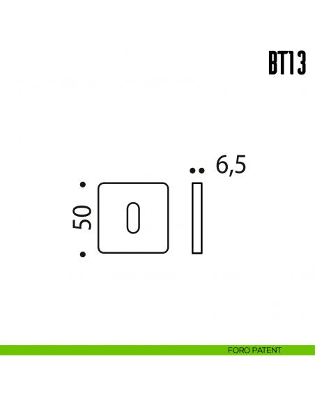 Bocchetta quadrata bassa per porta Colombo Design BT 13 foro patent