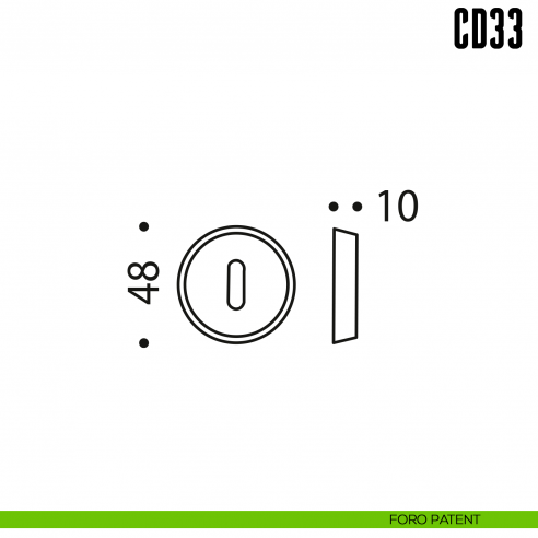 Bocchetta tonda per porta Colombo Design CD33 foro patent