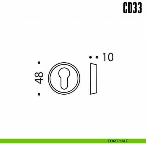 Bocchetta tonda per porta Colombo Design CD33 foro yale