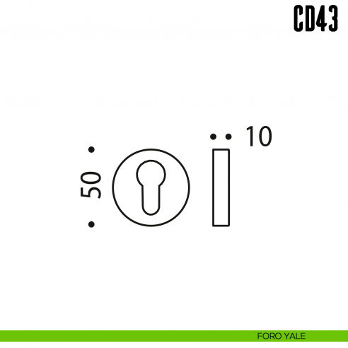 Bocchetta tonda per porta Colombo Design CD43 GB foro yale