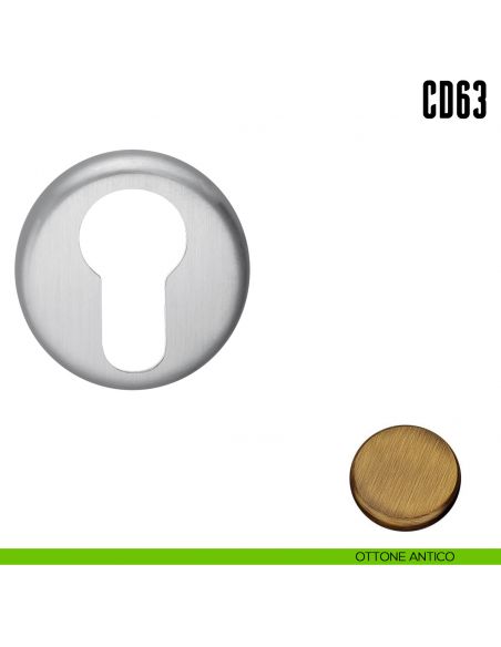 Bocchetta tonda per porta Colombo Design CD63 GB ottone antico