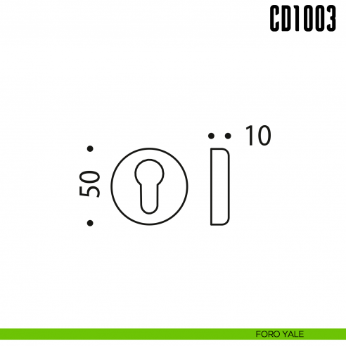 Bocchetta tonda per porta Colombo Design CD 1003 foro yale