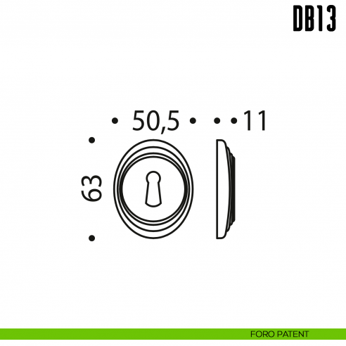 Bocchetta tonda per porta Colombo Design DB13 foro patent