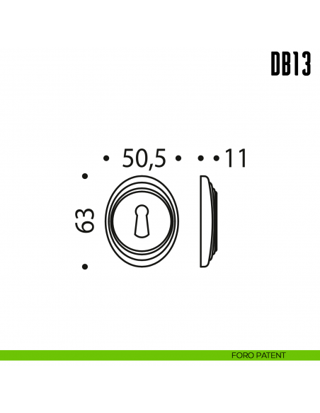 Bocchetta tonda per porta Colombo Design DB13 foro patent