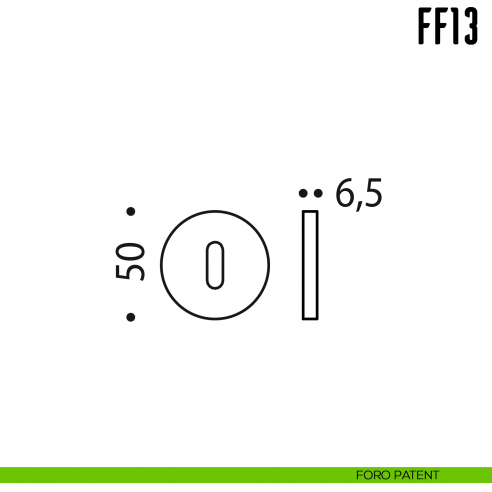 Bocchetta tonda bassa per porta Colombo Design FF 13 foro patent