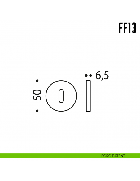 Bocchetta tonda bassa per porta Colombo Design FF 13 foro patent