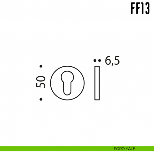 Bocchetta tonda bassa per porta Colombo Design FF 13 foro yale