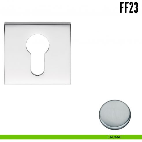 Bocchetta quadrata bassa per porta Colombo Design FF 23 cromat