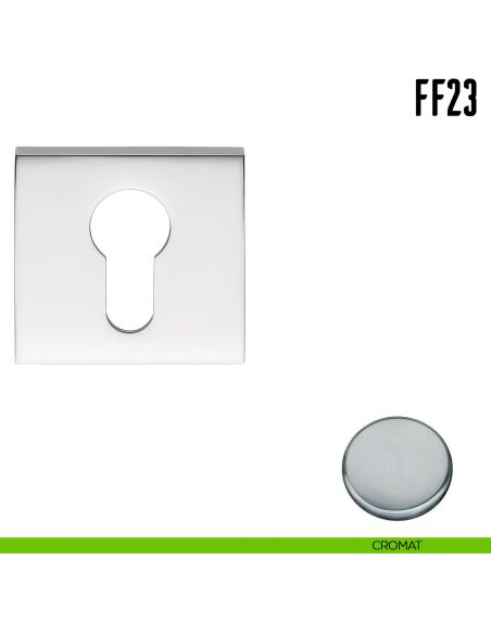 Bocchetta quadrata bassa per porta Colombo Design FF 23 cromat