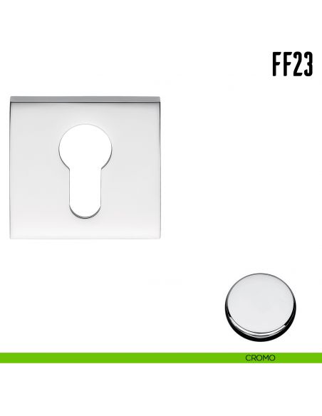 Bocchetta quadrata bassa per porta Colombo Design FF 23 cromo