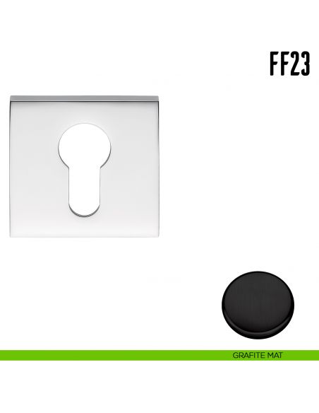 Bocchetta quadrata bassa per porta Colombo Design FF 23 grafite mat