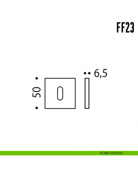 Bocchetta quadrata bassa per porta Colombo Design FF 23 foro patent