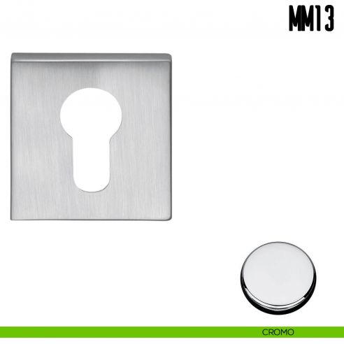 Bocchetta quadrata per porta Colombo Design MM 13 cromo