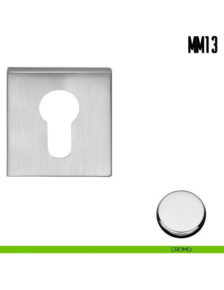 Bocchetta quadrata per porta Colombo Design MM 13 cromo