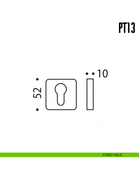 Bocchetta quadrata per porta Colombo Design PT 13 foro yale