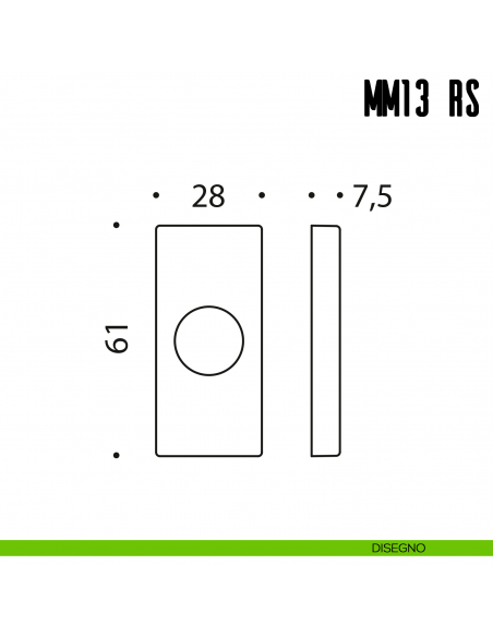 Rosetta stretta quadrata Colombo Design MM13 RS disegno