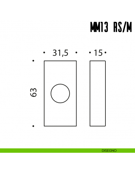 Rosetta stretta quadrata con molla Colombo Design MM13 RS/M disegno