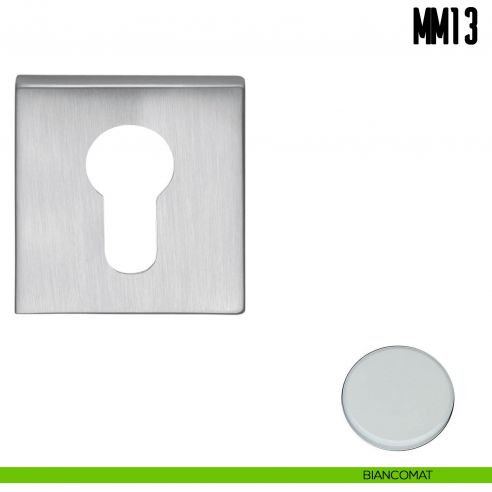 Bocchetta quadrata per porta Colombo Design MM 13 biancomat