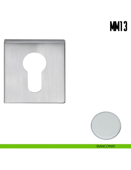 Bocchetta quadrata per porta Colombo Design MM 13 biancomat