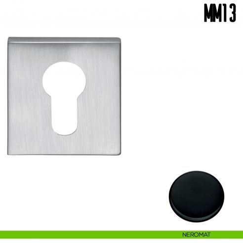 Bocchetta quadrata per porta Colombo Design MM 13 neromat