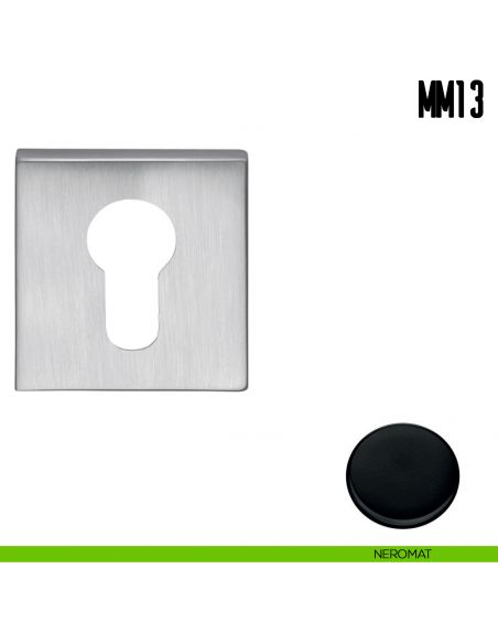 Bocchetta quadrata per porta Colombo Design MM 13 neromat