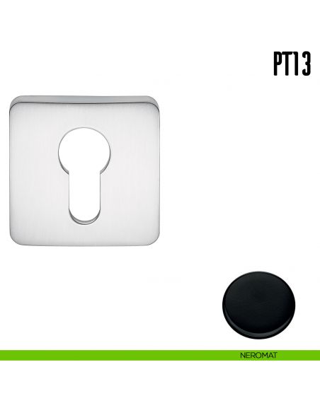 Bocchetta quadrata per porta Colombo Design PT 13 neromat