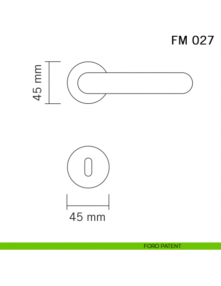 Maniglia in ferro per porta Il Forgiato FM 027 senza molla foro patent