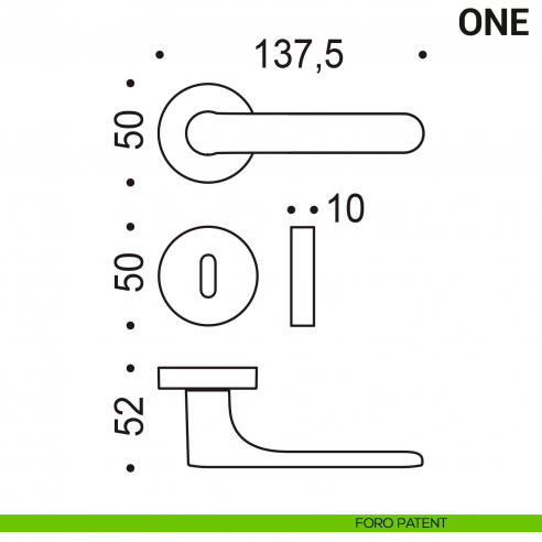 Maniglia per porta One Colombo Design Mood Collection foro patent