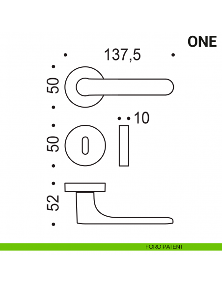 Maniglia per porta One Colombo Design Mood Collection foro patent