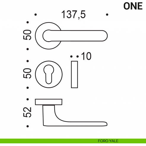 Maniglia per porta One Colombo Design Mood Collection foro yale