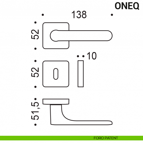 Maniglia per porta OneQ Colombo Design Mood Collection foro patent