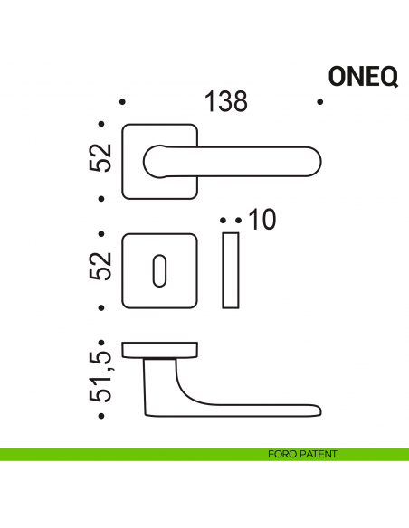 Maniglia per porta OneQ Colombo Design Mood Collection foro patent