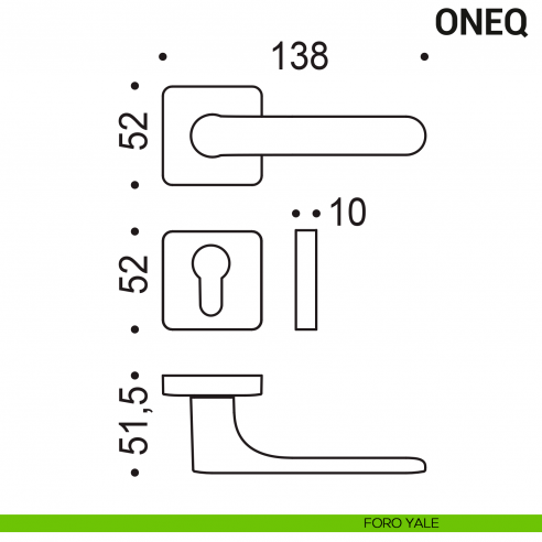 Maniglia per porta OneQ Colombo Design Mood Collection foro yale