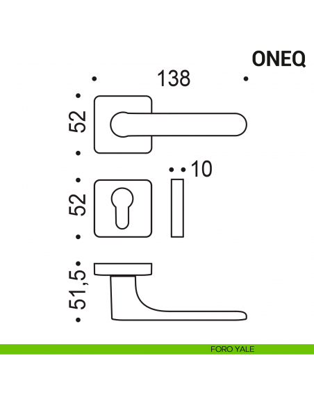 Maniglia per porta OneQ Colombo Design Mood Collection foro yale