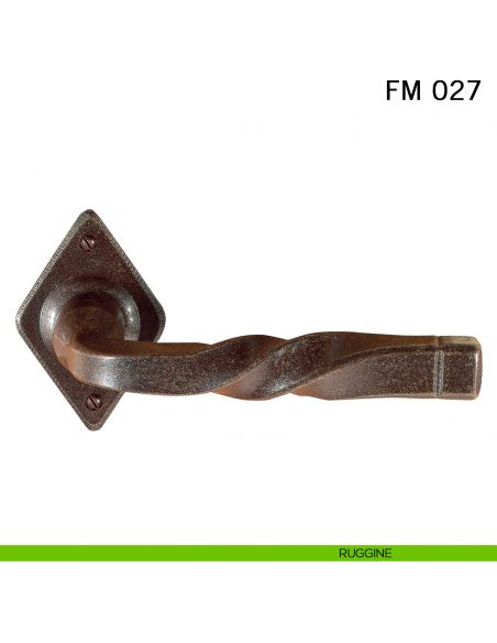 Maniglia in ferro per porta Il Forgiato FM 027 con molla ruggine