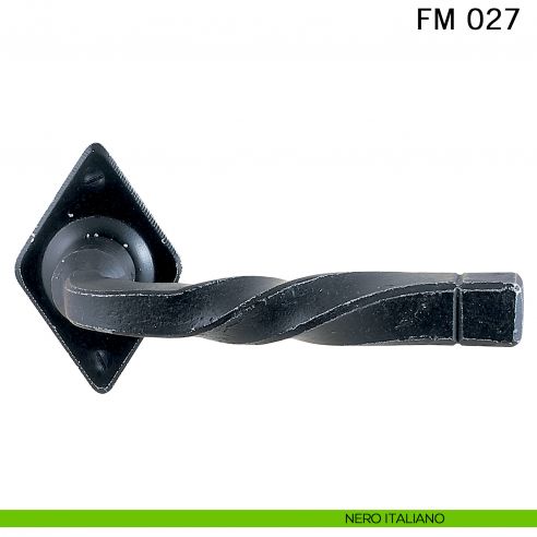 Maniglia in ferro per porta Il Forgiato FM 027 con molla nero italiano