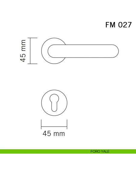 Maniglia in ferro per porta Il Forgiato FM 027 con molla foro yale