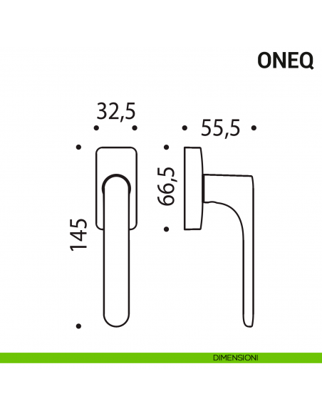 Maniglia per finestra martellina DK OneQ Colombo Design Mood Collection disegno