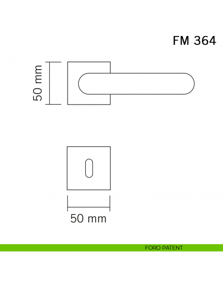 Maniglia in ferro per porta Il Forgiato FM 364 senza molla foro patent