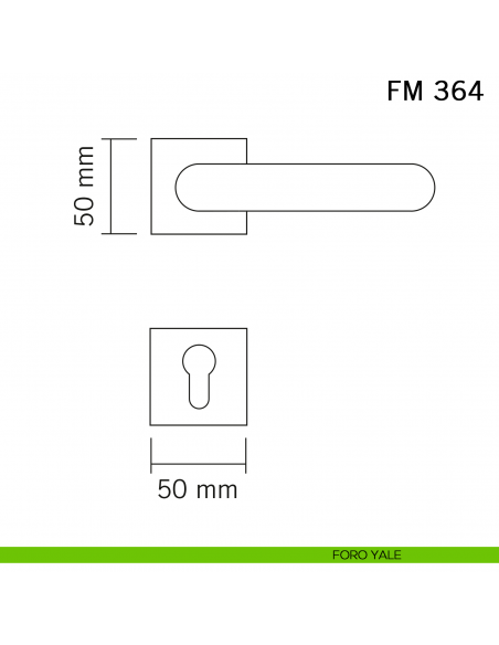 Maniglia in ferro per porta Il Forgiato FM 364 senza molla foro yale