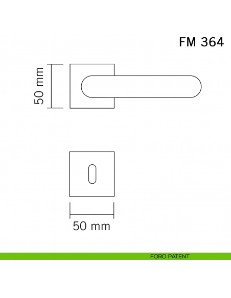 Maniglia in ferro per porta Il Forgiato FM 364 con molla foro patent