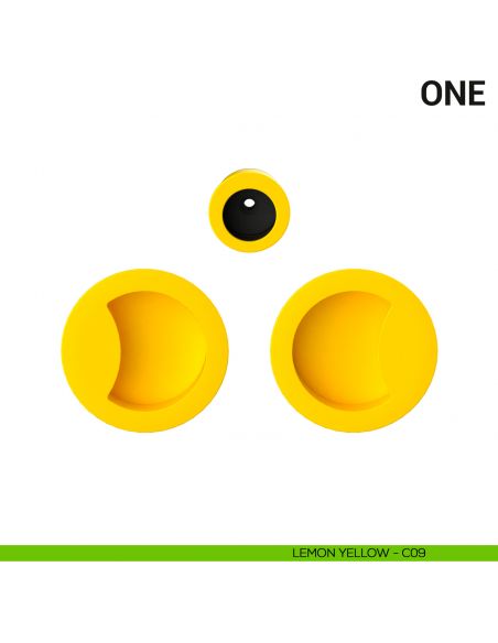 Maniglia per porta scorrevole One Colombo Design cieca Mood Collection lemon yellow