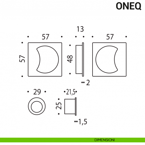 Maniglia per porta scorrevole OneQ Colombo Design cieca Mood Collection disegno