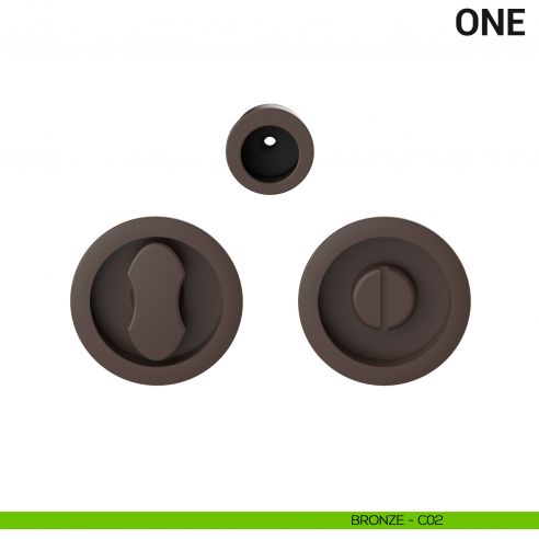 Maniglia per porta scorrevole One Colombo Design con nottolino Mood Collection bronze