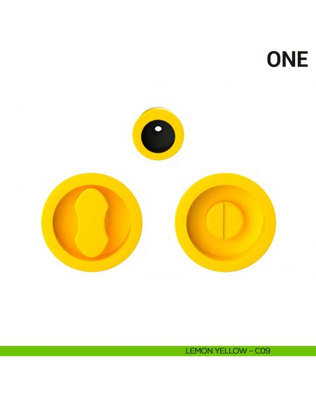 Maniglia per porta scorrevole One Colombo Design con nottolino Mood Collection lemon yellow