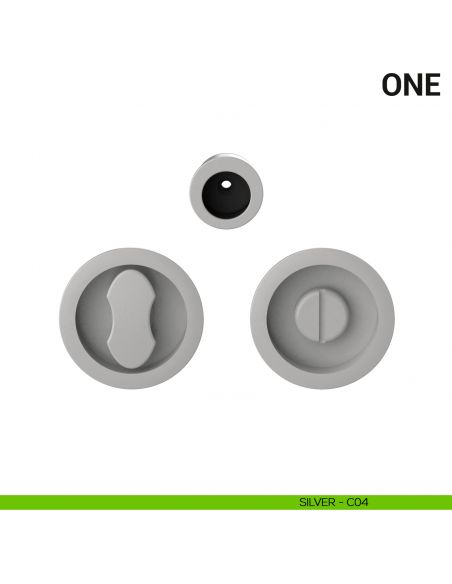 Maniglia per porta scorrevole One Colombo Design con nottolino Mood Collection silver