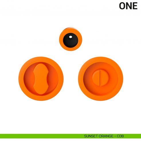 Maniglia per porta scorrevole One Colombo Design con nottolino Mood Collection sunset orange