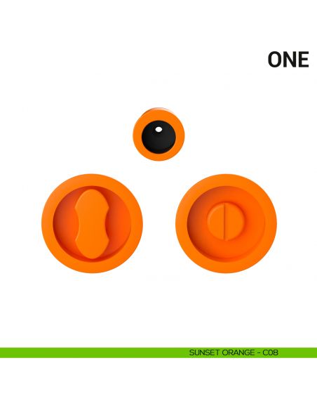 Maniglia per porta scorrevole One Colombo Design con nottolino Mood Collection sunset orange